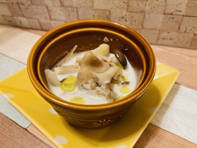 レシピ②塩麹安眠きのこ豆乳スープ